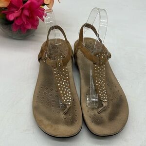 Vionic Tula Tan Sparkly Thing Sandal size 9 VIO5048